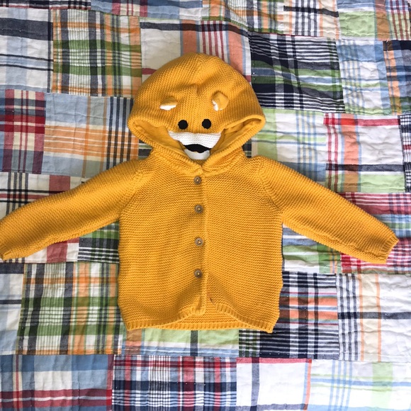 organic knit fox 🦊 marigold cardigan// 2-4 months - Picture 2 of 5
